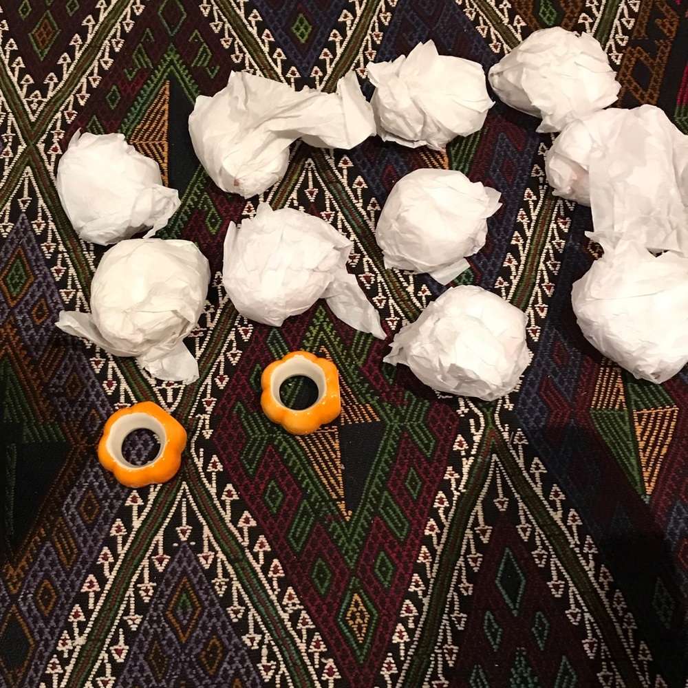 12 orange ceramic napkin holders